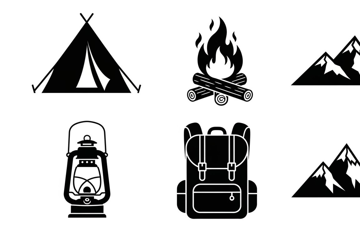 Camping Adventure Silhouette Icon, an Illustration by Artivon (Photo 38 of 51)