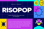 Risopop – Retro Risograph Sans Serif, a Sans Serif Font by overlaytemplates (Thumbnail 1 of 5)