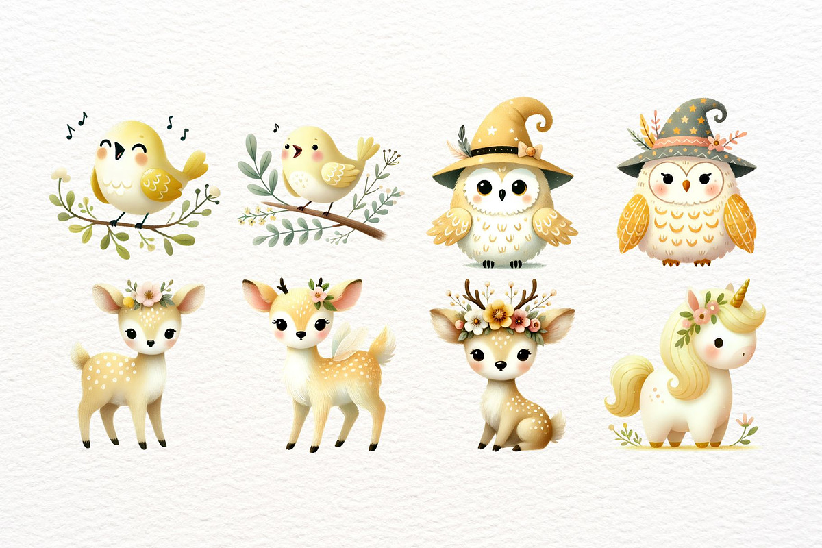 Watercolor Yellow Fairy Clipart, an Animal Illustration by Nicolle's Colorful Art (Photo 4 of 9)