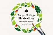 Forest Foliage Illustrations, an Object Graphic by Komet & Flicker (Thumbnail 1 of 7)