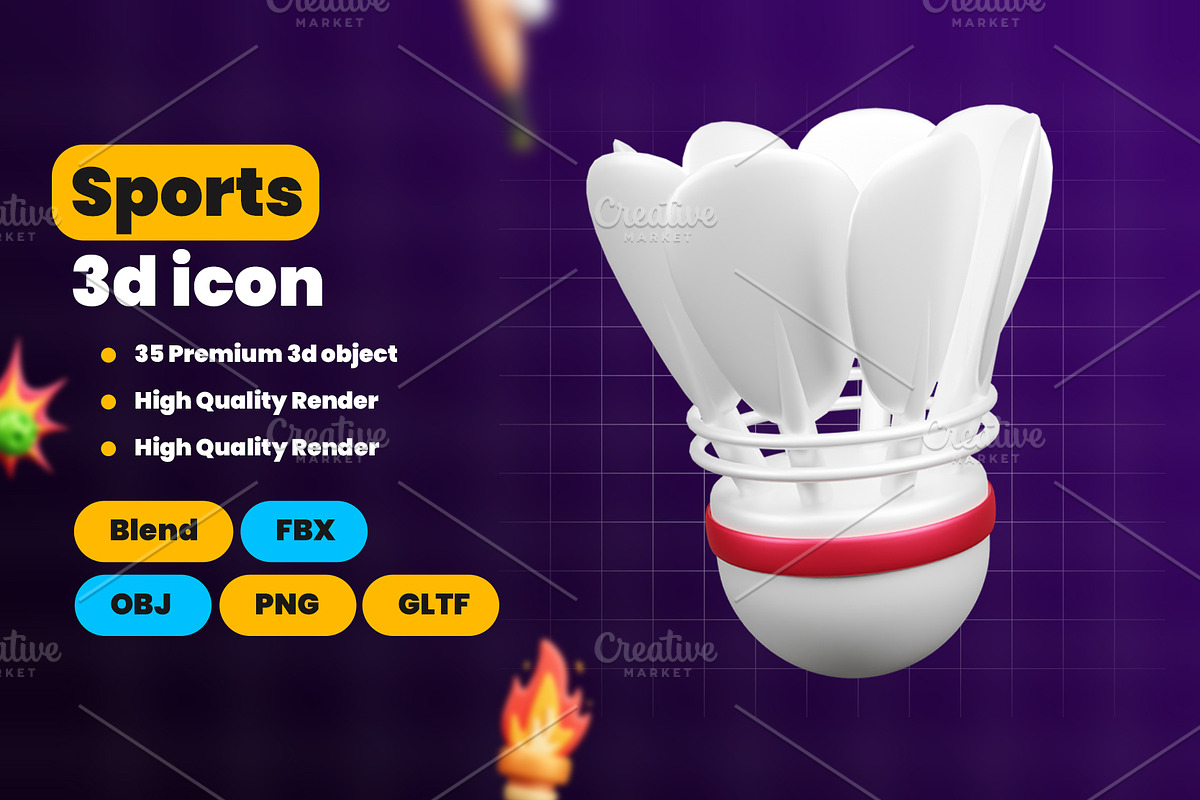 Sports 3d Icon Pack, an Object 3D Model by Ui Stock (Photo 2 of 6)