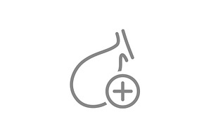 Gallbladder with plus line icon, an Object Illustration by GraphiShop