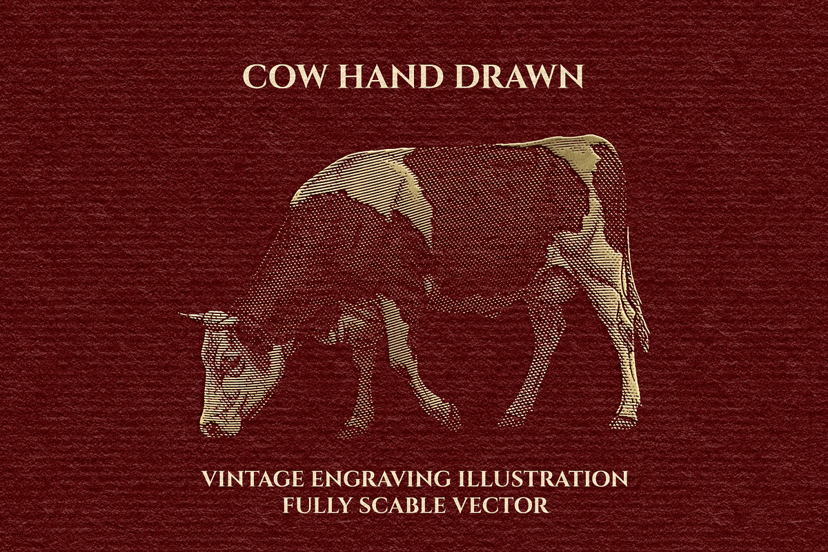 Heraldry Cow Engraving Illustration, an Animal Illustration by Kaizla03 (Photo 1 of 4)