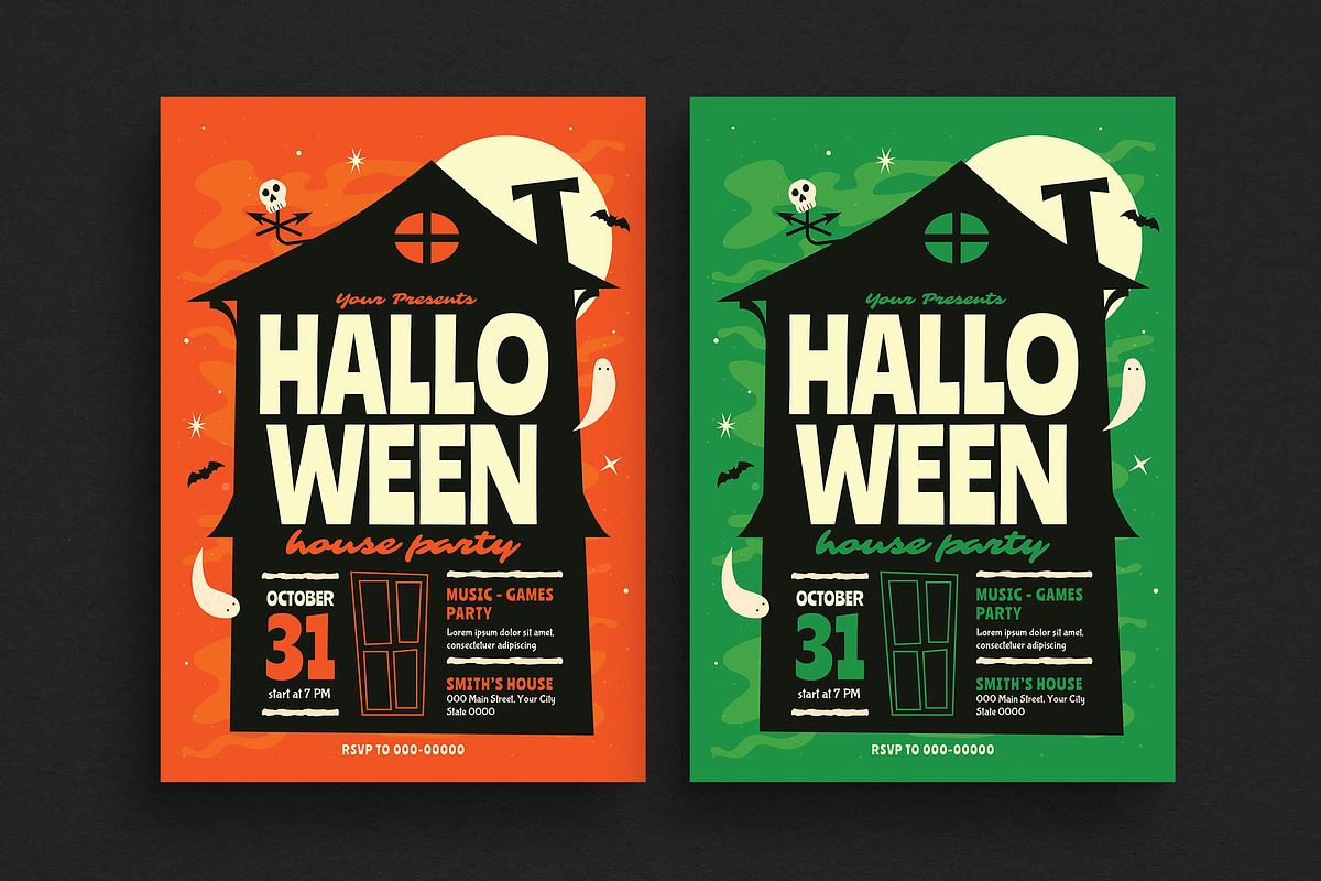 Halloween House Party Event Flyer, a Flyer Template by Guuver (Photo 1 of 4)