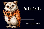 Cute Autumn Owl PNG Clipart, an Animal Illustration by RobertsArt (Thumbnail 5 of 7)