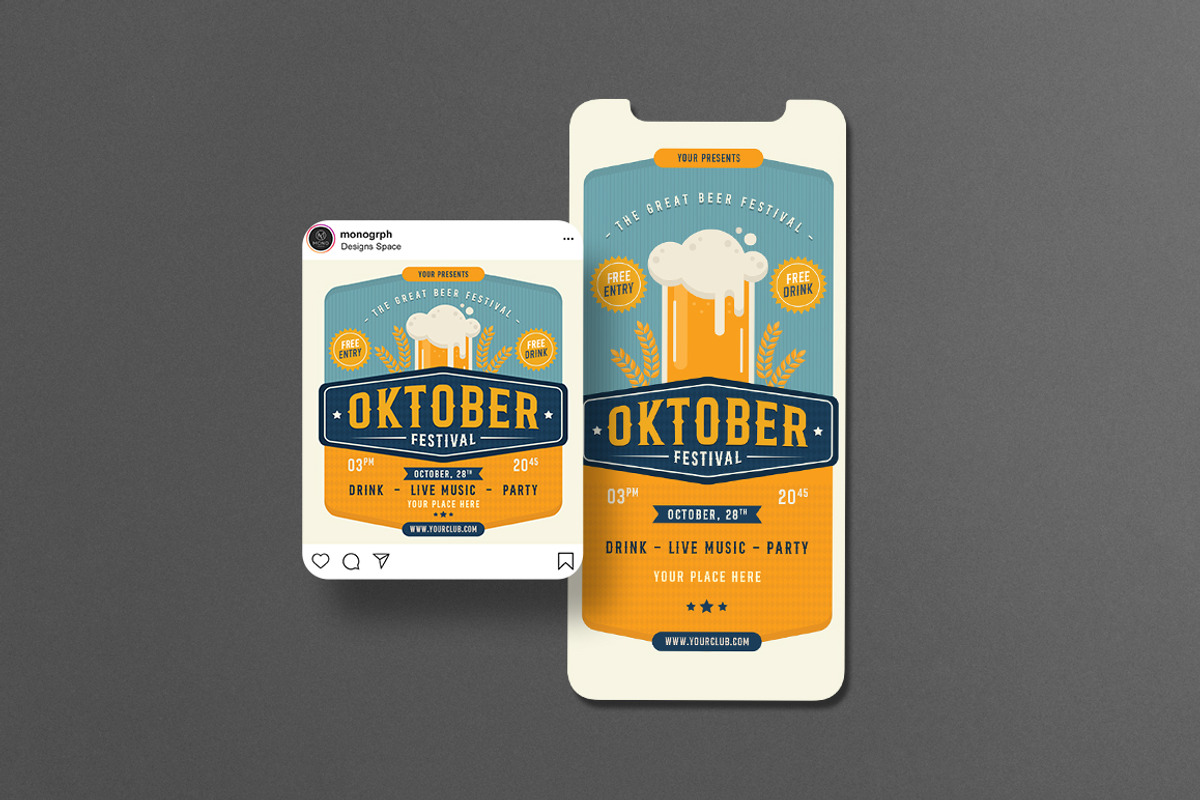 Oktoberfest Party Flyer Set, a Flyer Template by monogrph (Photo 3 of 4)