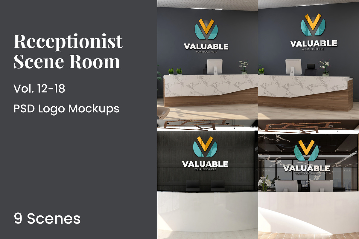 Office Receptionist Room Mockups, a Product Mockup by Ayy (Photo 1 of 10)