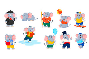 Cartoon funny elephants, an Animal Illustration by Buch&Bee