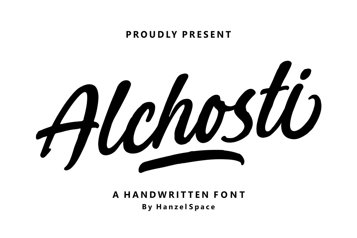 Alchosti – A Handwritten Font, a Handwritten Font by HanzelSpace Studio (Photo 1 of 10)