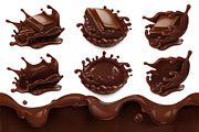 Piece of chocolate, chocolate splash, a Decorative Illustration by Allevinatis Studio (Thumbnail 1 of 4)