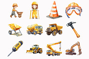 Construction Watercolor Clipart, an Illustration by Design Market (Thumbnail 3 of 5)