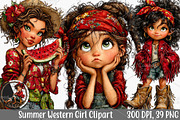 Whimsical Summer Western Girl PNG, an Illustration by Canvas Craft (Thumbnail 1 of 7)
