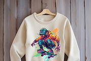 Zombie on a skateboard. T-shirt Png., a Decorative Illustration by yod67 (Thumbnail 4 of 9)