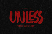 Unless - Terror Brush Font, a Font by Gassstype (Thumbnail 1 of 8)