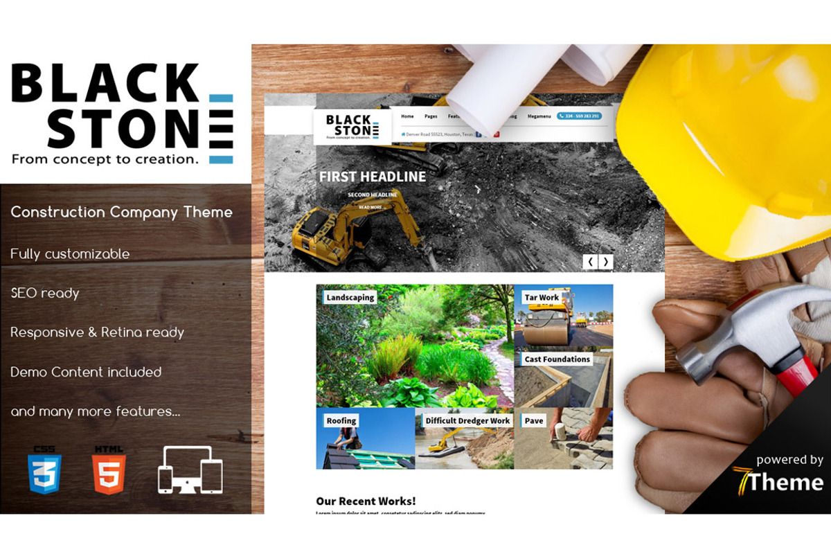 Blackstone - Construction Company, a WordPress Template by 7Theme