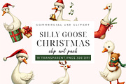 Silly Goose Christmas Clipart PNG, an Object Graphic by Printable Pretty Studio (Thumbnail 2 of 5)