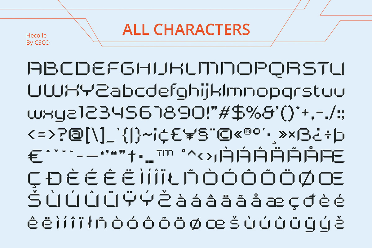 Hecolle – Techno Typeface, a Sans Serif Font by Craft Supply Co. (Photo 8 of 8)