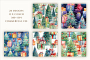 Seamless Watercolor Christmas Trees, a Pattern Graphic by everslide (Thumbnail 5 of 5)
