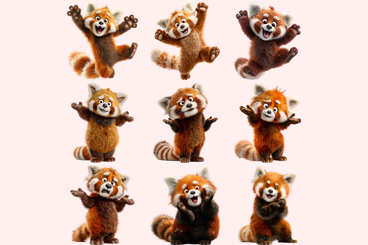 Red Panda PNG Clipart Bundle, a Graphic by M9 Design (Photo 6 of 10)