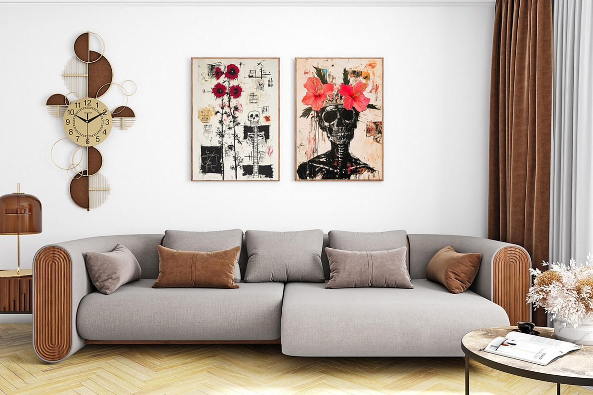 Floral Black Culture Wall Art Set, a Decorative Illustration by PrintablesByFranklyn (Photo 3 of 9)