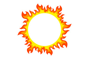 Frame Of Stylized Fire Or Flame.