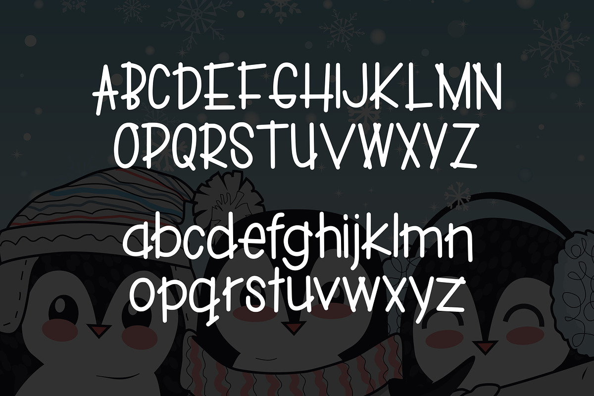 Penguin Grins, a Font by Kitaleigh (Photo 2 of 3)