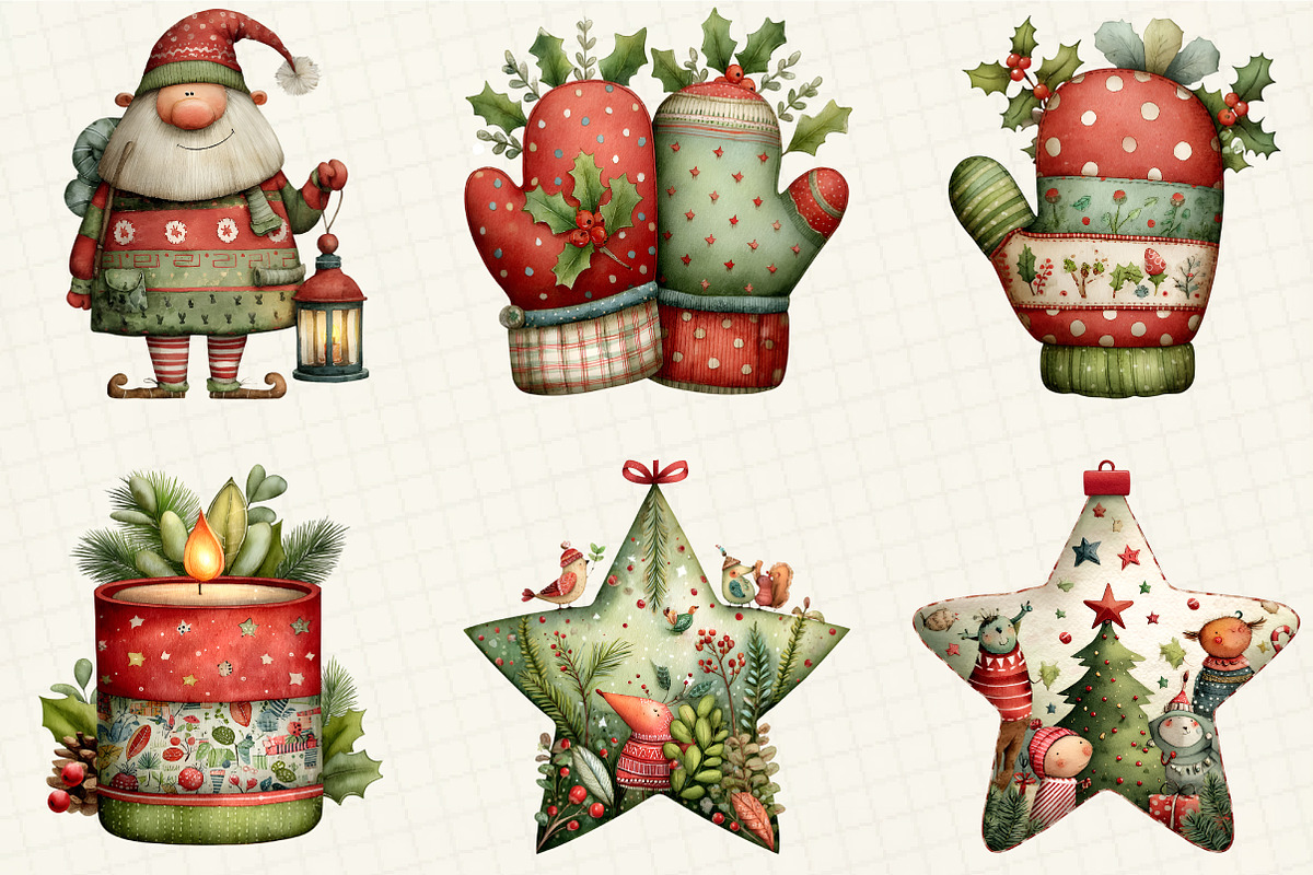 Watercolor Christmas Clipart, an Illustration by DreamCafeArt (Photo 6 of 7)