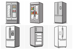 Various Refrigerators Displayed, an Object Graphic by Billah Hub