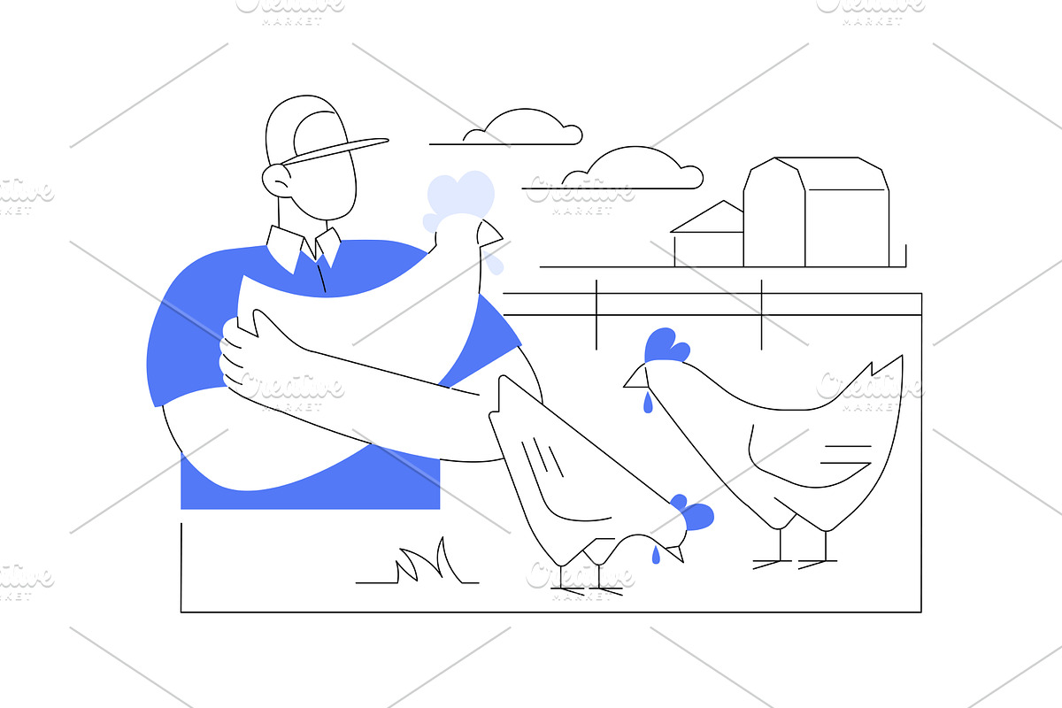 Cage-free animal living isolated, an Illustration by Visual Generation