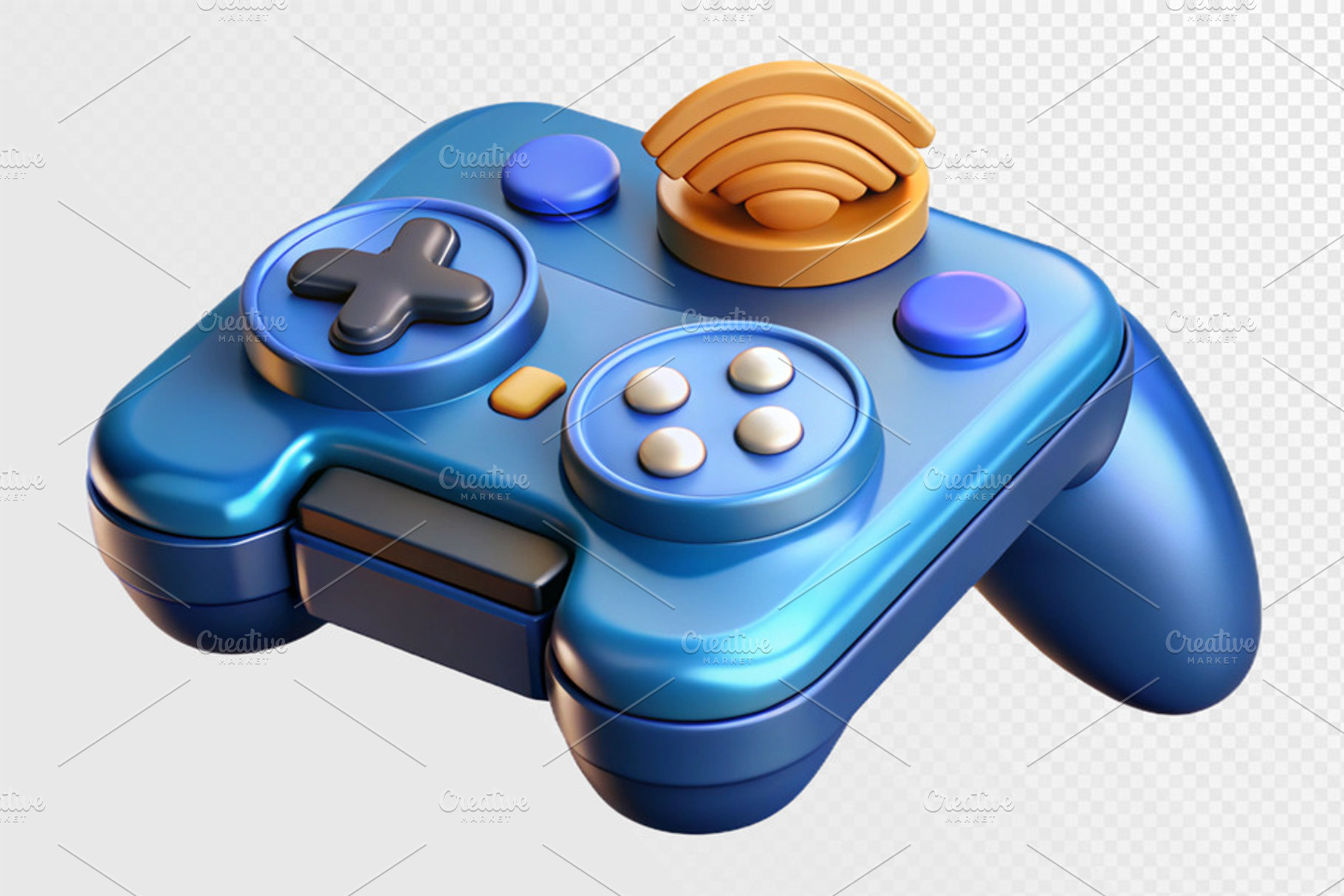 Stylish blue video game controller d, a Photo by SaroStock