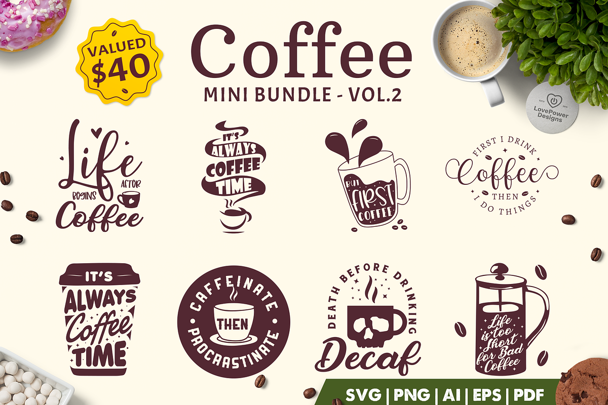 Coffee SVG Bundle | Coffee Quotes, a Graphic by LovePowerDesigns (Photo 9 of 11)