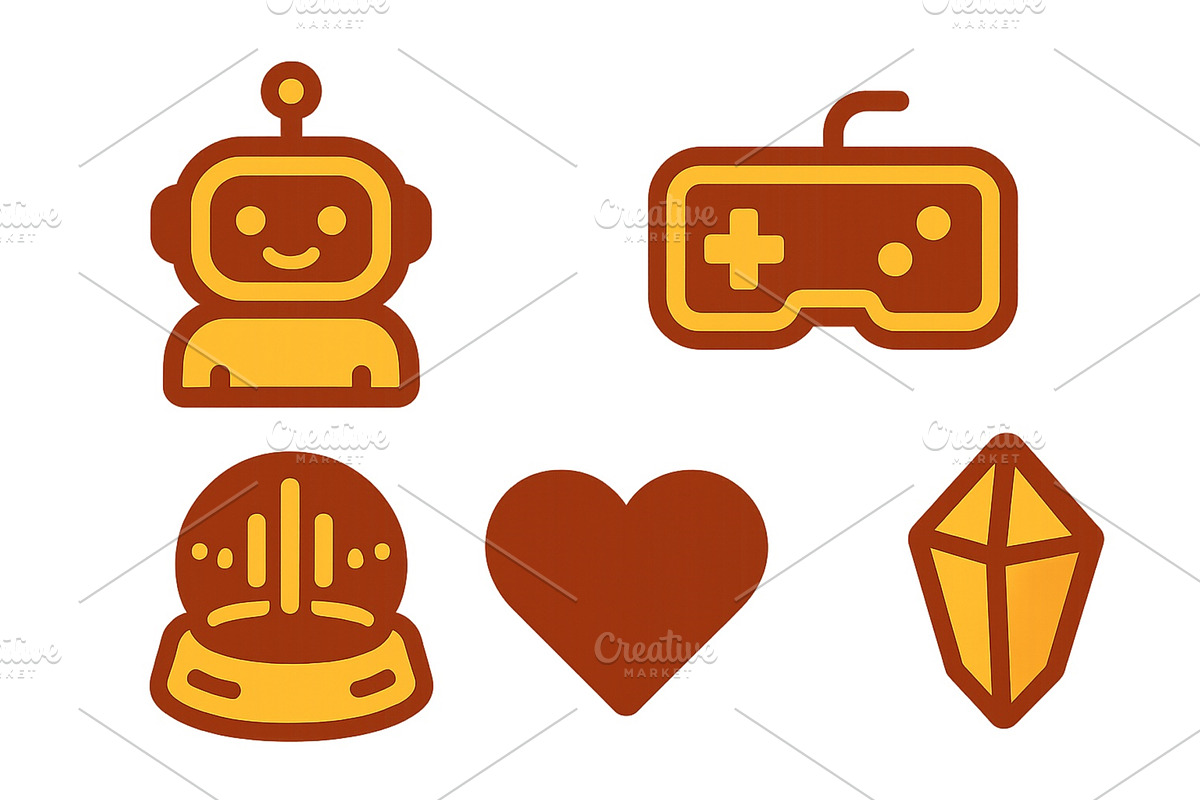 Colorful digital icons featuring a, a Technology Illustration by ZinetroN