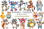 summer animals Clipart, an Animal Illustration by DreamArtGraphic (Thumbnail 1 of 4)