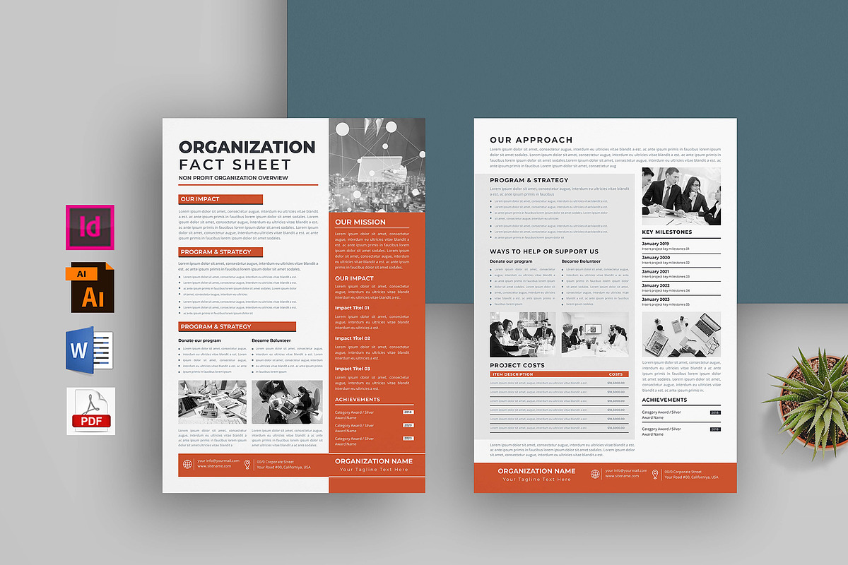 Nonprofit Organization Fact Sheet, a Flyer Template by obayes