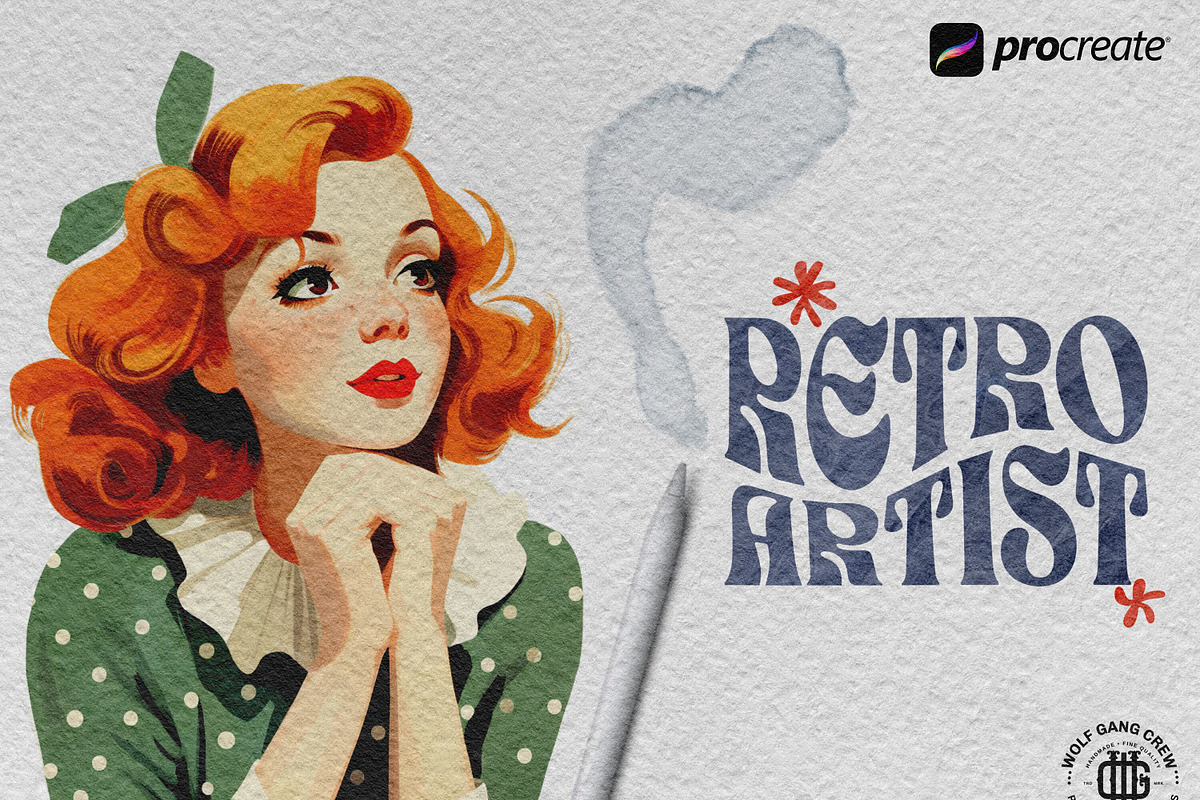 Procreate, The retro artist, a Brush Add-On by Studio.Valhalla (Photo 8 of 8)