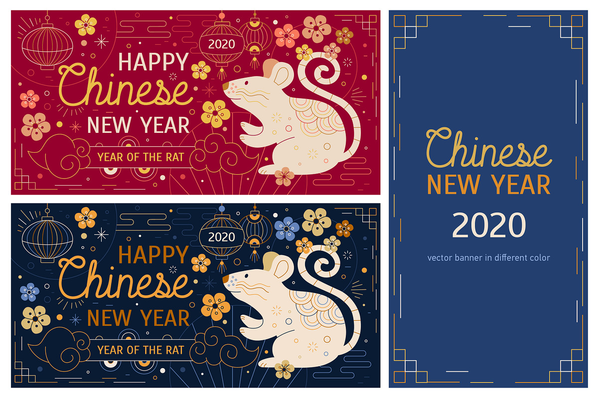 Chinese New Year 2020 banners, an Animal Illustration by Good Studio (Photo 1 of 4)
