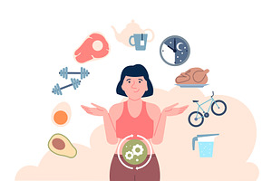 Human metabolism process. Metabolic, a Healthcare Illustration by LadadikArt