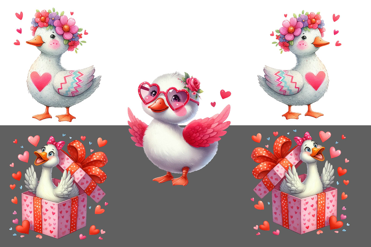 Silly Valentines Goose Clipart, an Illustration by Designworld (Photo 3 of 5)