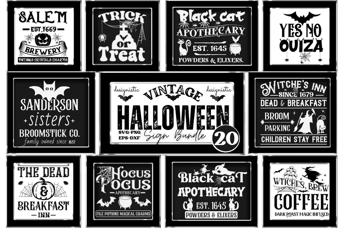 Farmhouse Halloween Sign SVG Bundle, an Object Graphic by Design's Dark (Photo 4 of 9)