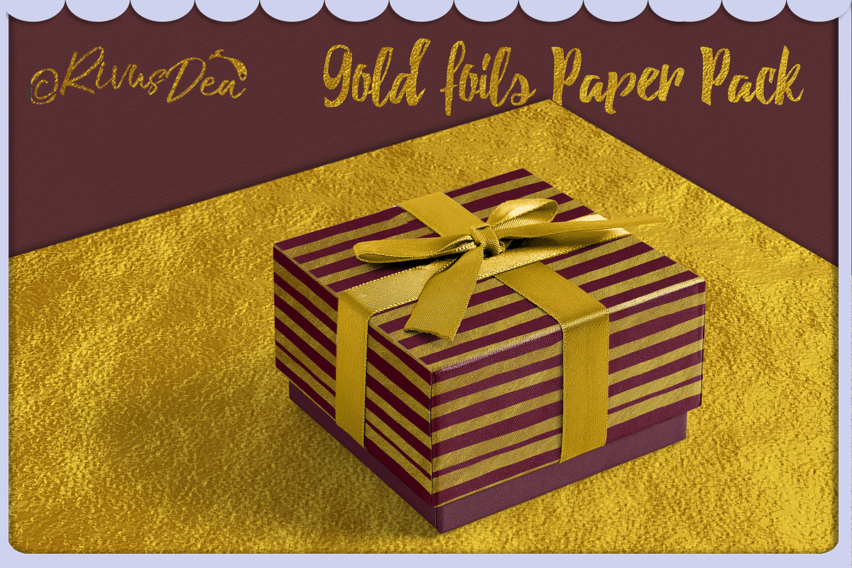 Gold foil digital paper kit, a Texture Graphic by RivusArt