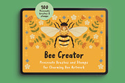 Bee Creator: 100 Procreate Brushes, a Brush Add-On by Pencil Twist (Thumbnail 1 of 11)