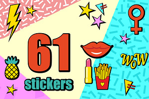 Stickers set 90s