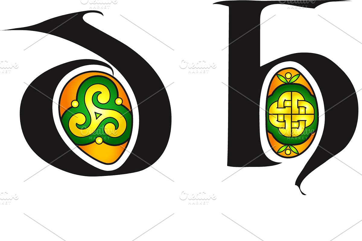 Aon Durrow Decorated Letters-Irish, a Decorative Illustration by AonCelticArt (Photo 3 of 5)