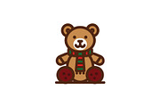 Adorable Holiday Bear Clipart Icon, a Branding & Logo Template by Vectorium Studio (Thumbnail 1 of 2)