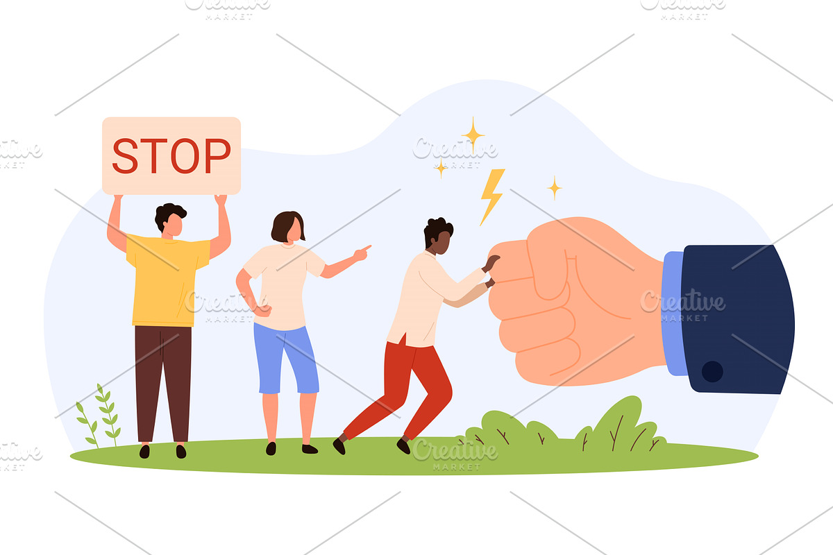 Confronting Authority Power design, a Person Illustration by Flashvector