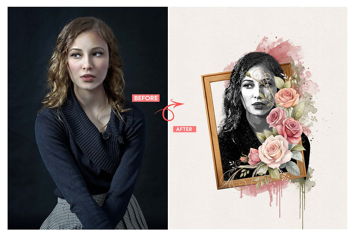 Canvas Artistic Portrait Effects, an Action Add-On by MRI STUDIO (Photo 4 of 15)