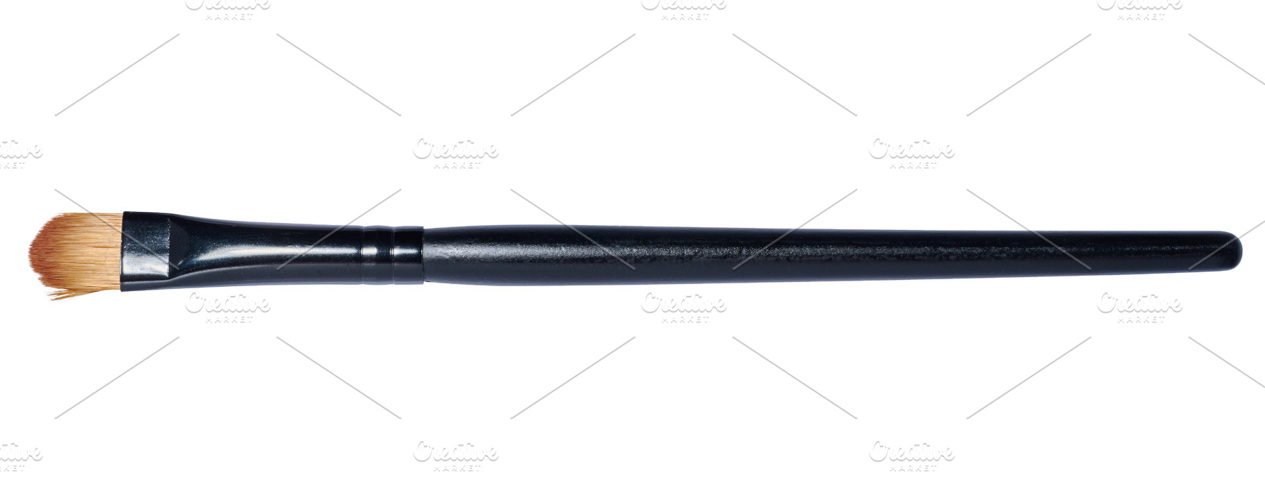 A thin cosmetic brush with flat synthetic bristles in a red colo, a Beauty & Fashion Photo by ndanko