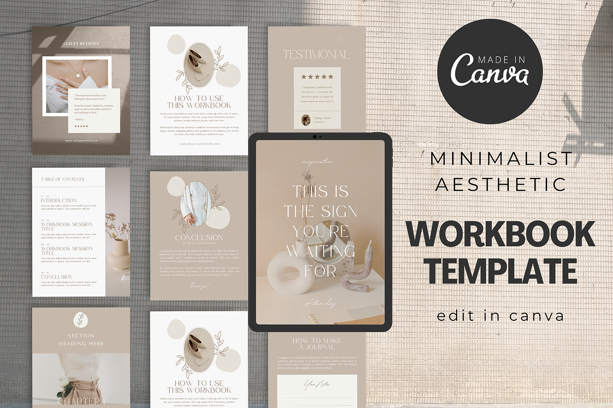 NEUTRAL BOHO WORKBOOK FOR COACHES, a Stationery Template by Local Marketing Templates (Photo 1 of 10)