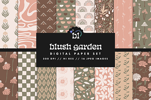 Blush Garden Seamless Pattern Set