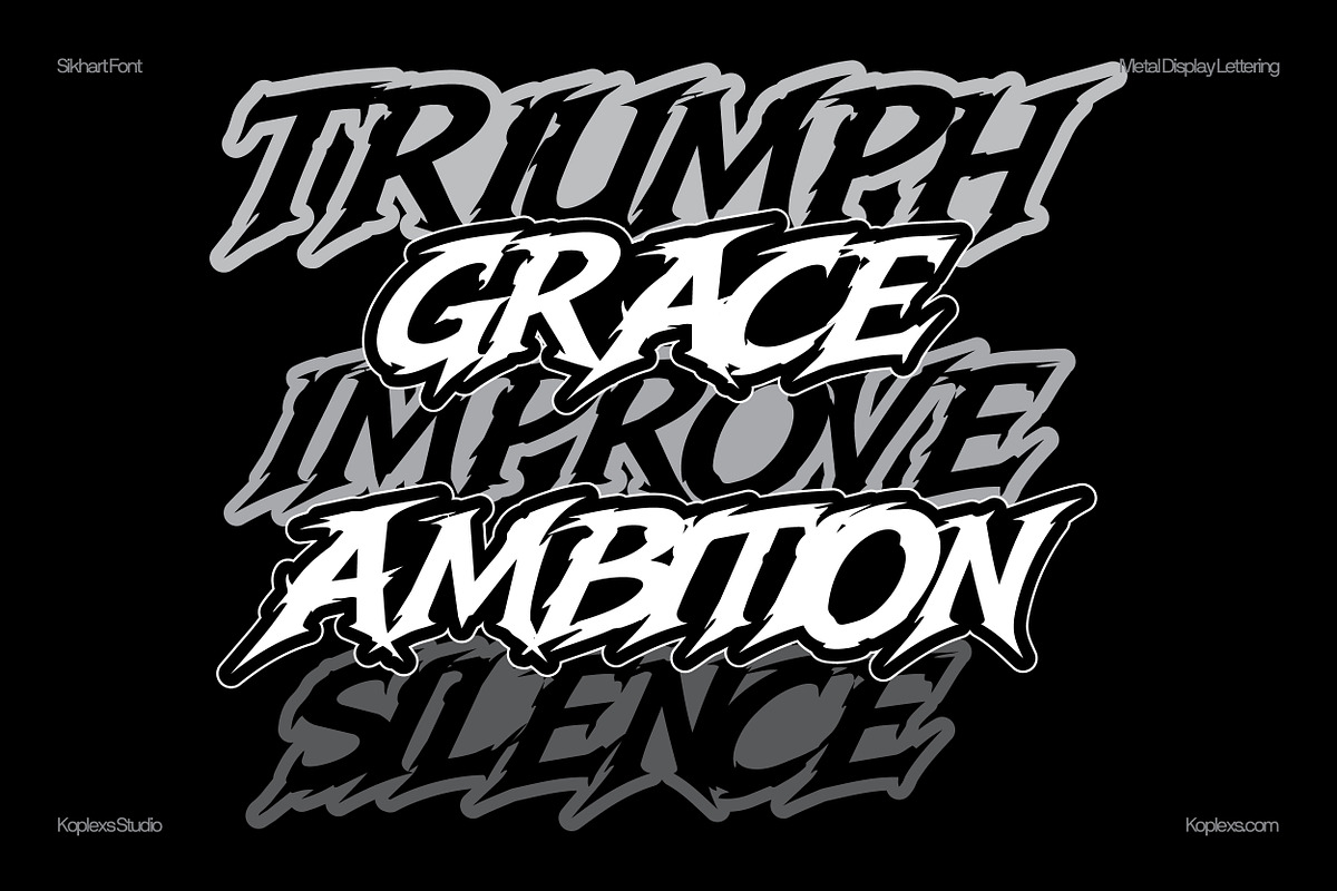 Sikhart | Heavy Metal Font, a Blackletter Font by Koplexs Studio (Photo 2 of 10)